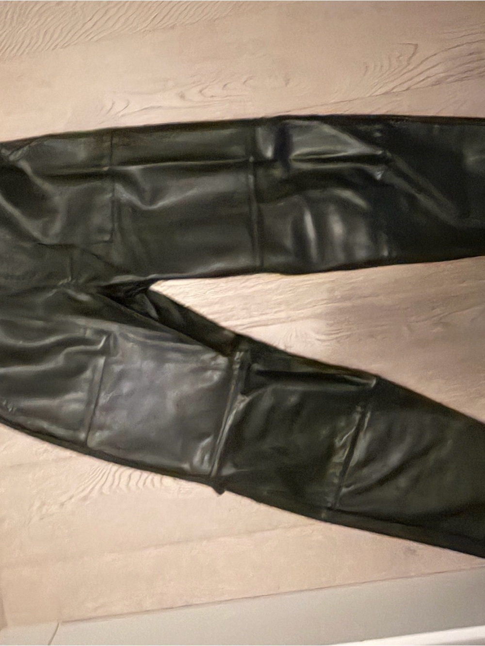 Monki Black Faux Leather Straight-Leg Pants